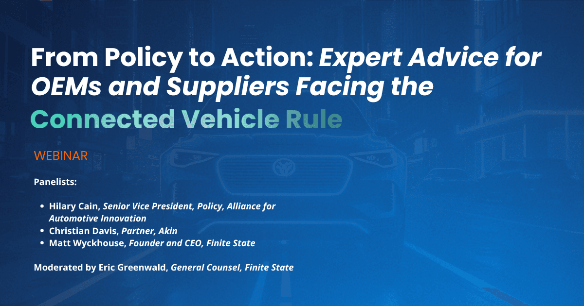 Connected Vehicle Rule Webinar Announcment